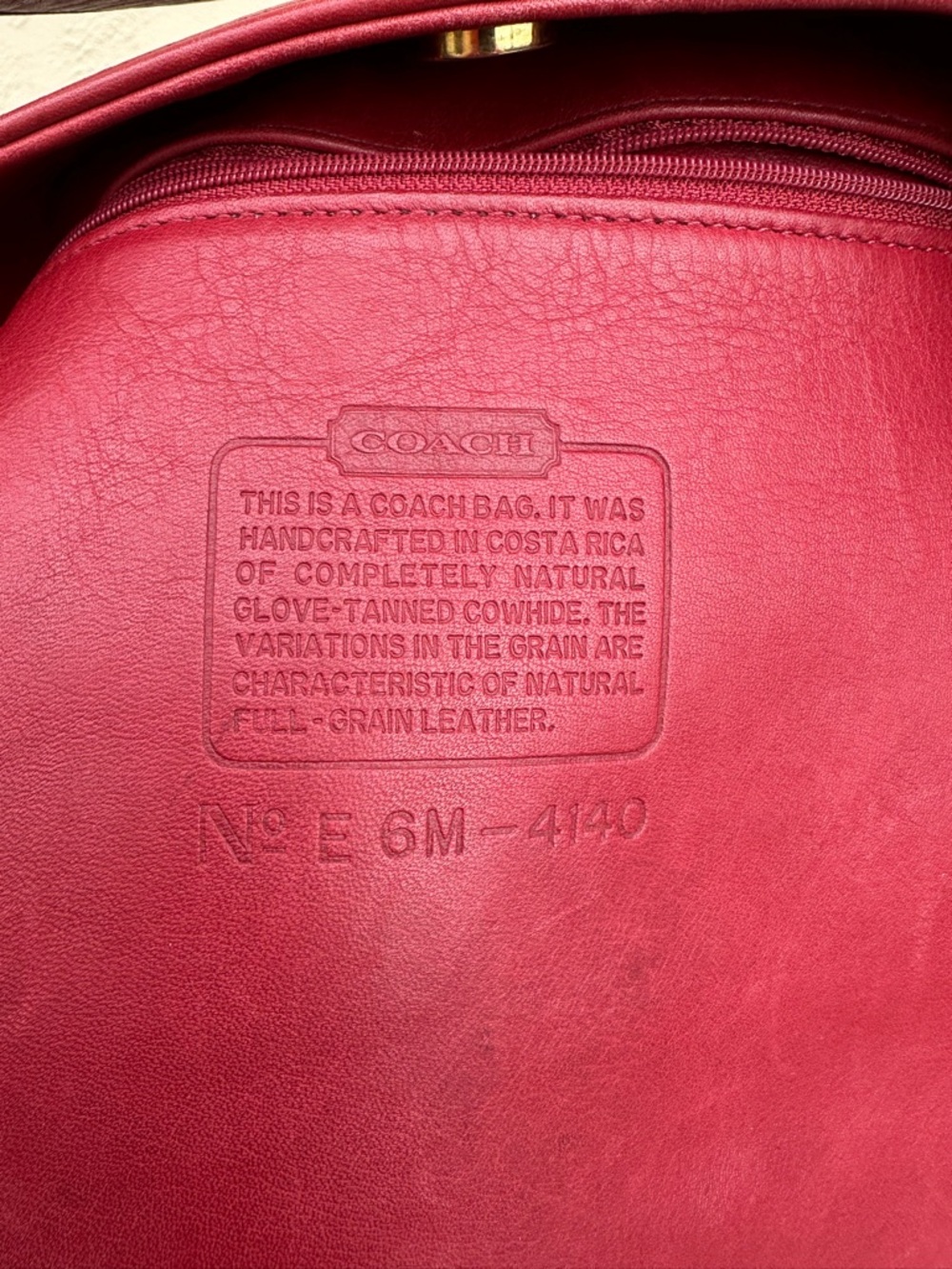 🦀Vintage Coach Red Lafayette Tote Bag 4140 🦀 - Picture 7 of 7